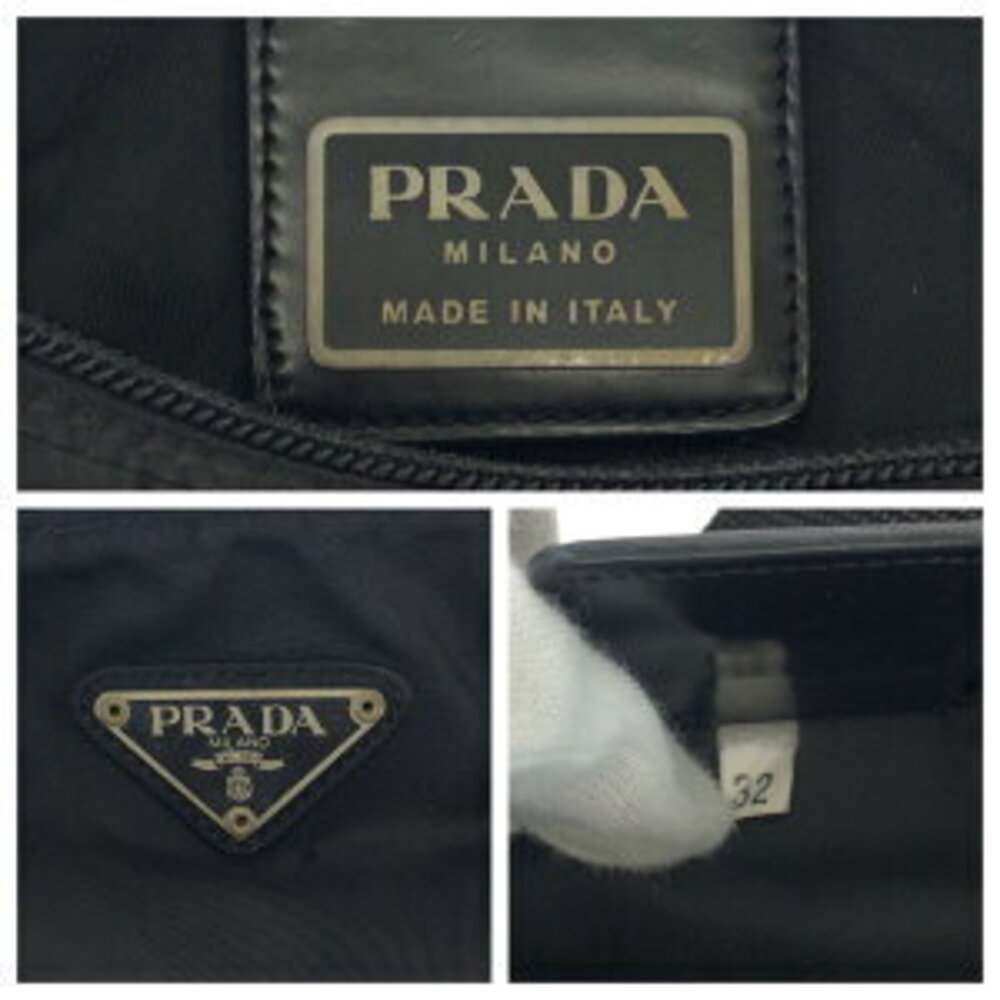 Prada Bag nylon black Tessuto Shoulder plate logo triangular - Picture 4 of 10